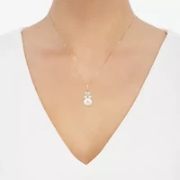 Womens White Cultured Freshwater Pearl 14K Gold Over Silver 18 Inch Pendant Necklace
