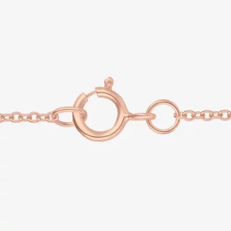 Womens Genuine Red Garnet 14K Rose Gold Over Silver 18 Inch Pendant Necklace