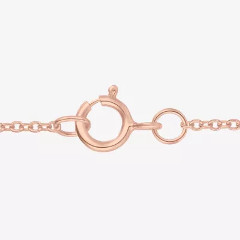 Womens Genuine Red Garnet 14K Rose Gold Over Silver Flower 18 Inch Pendant Necklace