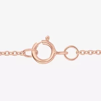 Womens Genuine Red Garnet 14K Rose Gold Over Silver Flower 18 Inch Pendant Necklace