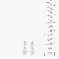 Floating Diamonds (F / Vs2) Womens 2 CT. T.W. Lab Grown White Diamond 14K White Gold 16.1mm Hoop Earrings