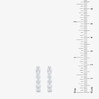 Floating Diamonds (F / Vs2) Womens 2 CT. T.W. Lab Grown White Diamond 14K White Gold 19.8mm Hoop Earrings