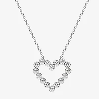Floating Diamonds (F / Vs2) Womens 2 CT. T.W. Lab Grown White Diamond 14K White Gold Heart 18 Inch Pendant Necklace