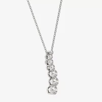 Floating Diamonds (F / Vs2) Womens 1 CT. T.W. Lab Grown White Diamond 14K White Gold 18 Inch Pendant Necklace