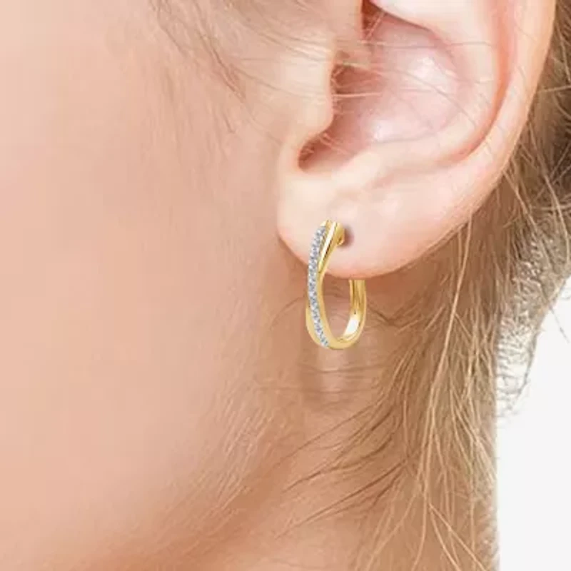 Yes, Please! Womens 1/10 CT. T.W. Natural White Diamond 14K Gold Over Silver 2 Pair Earring Set