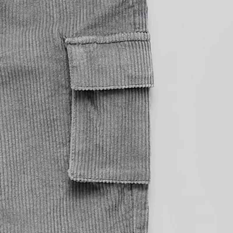 Okie Dokie Corduroy Toddler & Little Boys Mid Rise Straight Cargo Pant