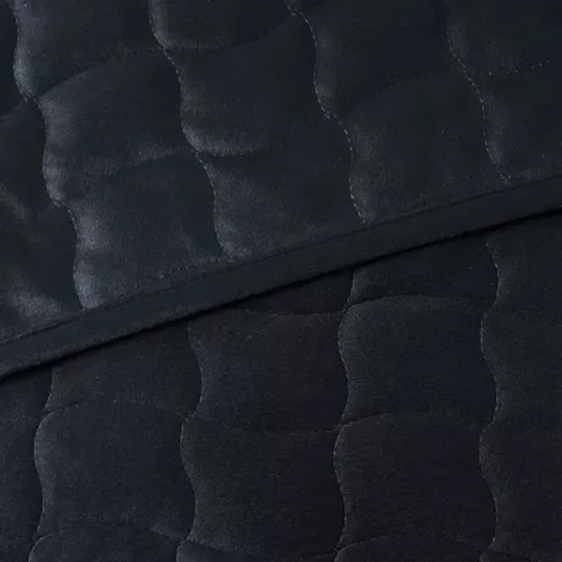 Linery Box-Stitched Dual-Side Velvet Quilt Set