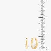 Womens Dyed White 10K Gold 17mm Hoop Earrings