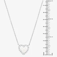 Womens White Cultured Freshwater Pearl Sterling Silver Heart 18 Inch Pendant Necklace