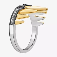 Enchanted Disney Fine Jewelry Womens Diamond Accent Genuine Red Garnet 14K Gold Over Silver Crown Evil Queen Side Stone Cocktail Ring