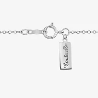 Enchanted Disney Fine Jewelry Womens Diamond Accent Lab Created White Opal Sterling Silver 18 Inch Pendant Necklace