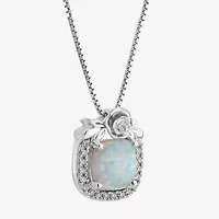 Womens 1/10 CT. T.W. Lab Created White Opal Sterling Silver 18 Inch Pendant Necklace
