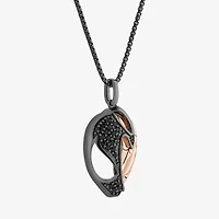 Marvel Fine Jewelry Womens 1/6 CT. T.W. Natural Black Diamond 14K Rose Gold Over Silver Sterling Silver 18 Inch Pendant Necklace