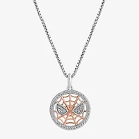 Marvel Fine Jewelry Womens 1/5 CT. Natural White Diamond 14K Rose Gold Over Silver Sterling Silver 18 Inch Pendant Necklace