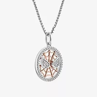 Marvel Fine Jewelry Womens 1/5 CT. Natural White Diamond 14K Rose Gold Over Silver Sterling Silver 18 Inch Pendant Necklace