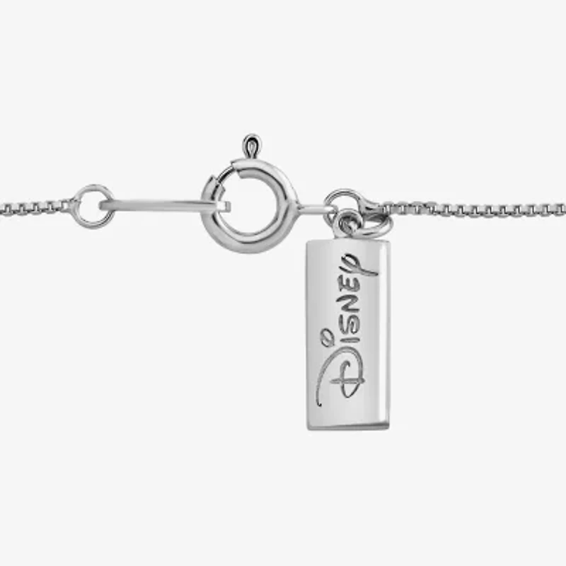 Enchanted Disney Fine Jewelry Womens 1/6 CT. T.W. Genuine White Quartz 14K Two Tone Gold Over Silver 18 Inch Pendant Necklace