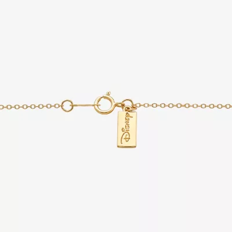 Enchanted Disney Fine Jewelry Womens 1/10 CT. T.W. Natural White Diamond 14K Gold Over Silver 18 Inch Pendant Necklace