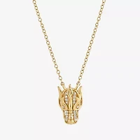 Enchanted Disney Fine Jewelry Womens 1/10 CT. T.W. Natural White Diamond 14K Gold Over Silver 18 Inch Pendant Necklace