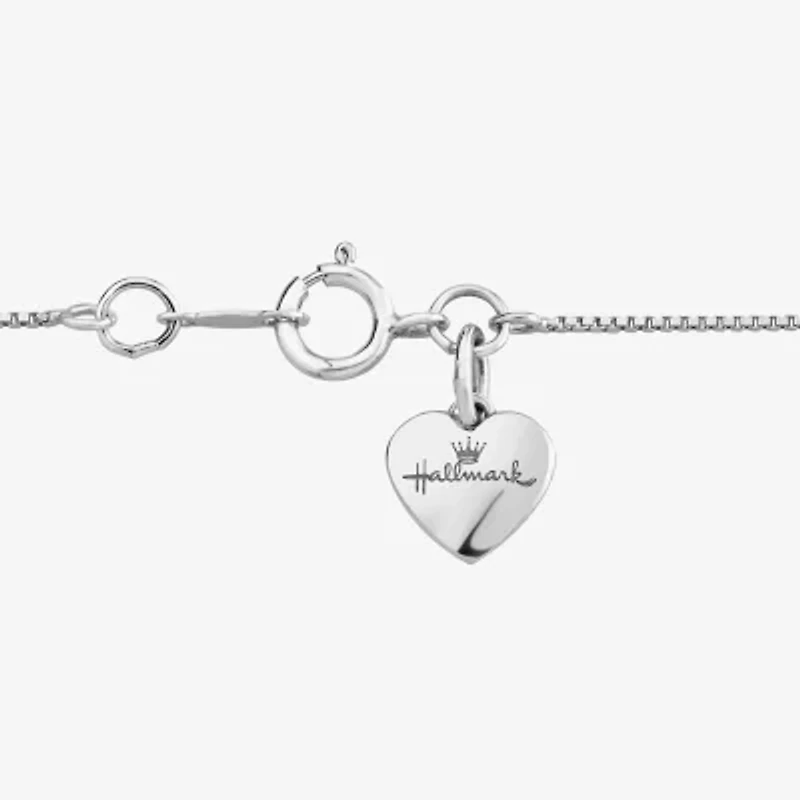 Hallmark Diamonds Womens Diamond Accent Natural White Diamond 14K Two Tone Gold Over Silver Cross Heart 18 Inch Pendant Necklace