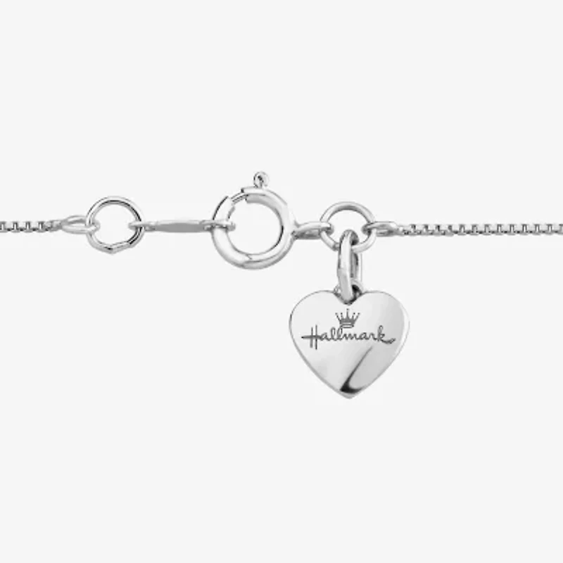 Hallmark Diamonds Womens 1/6 CT. T.W. Natural Black Diamond 14K Rose Gold Over Silver Heart 18 Inch Pendant Necklace
