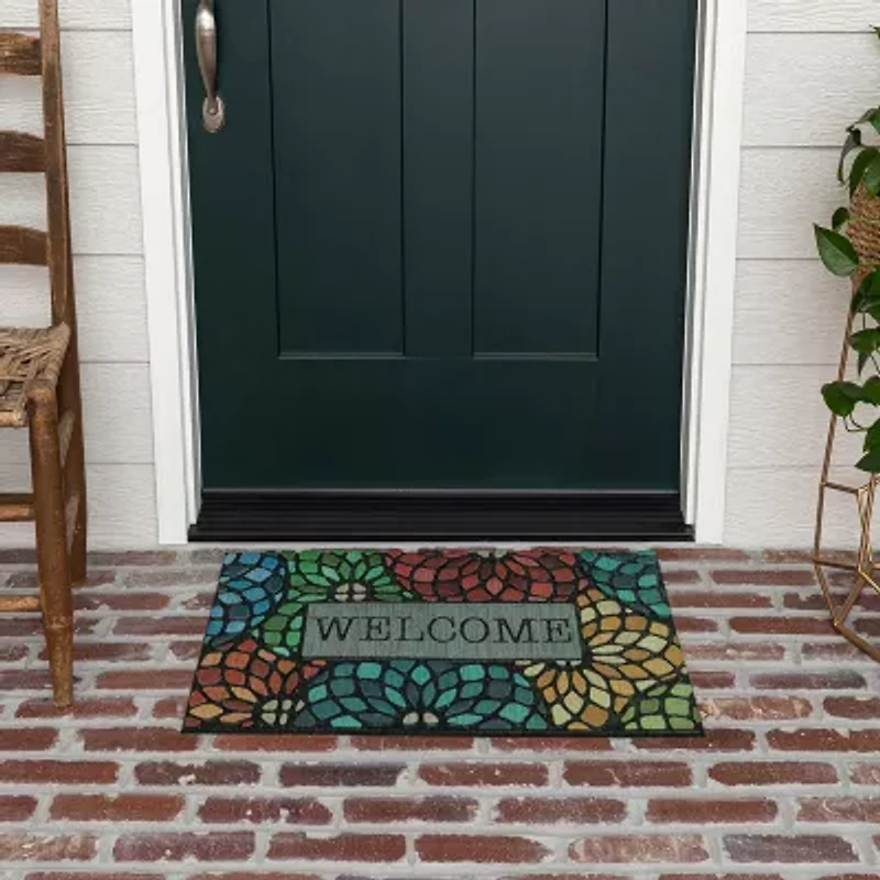 Mohawk Home Recycled Rubber Floret Outdoor Rectangular Doormat