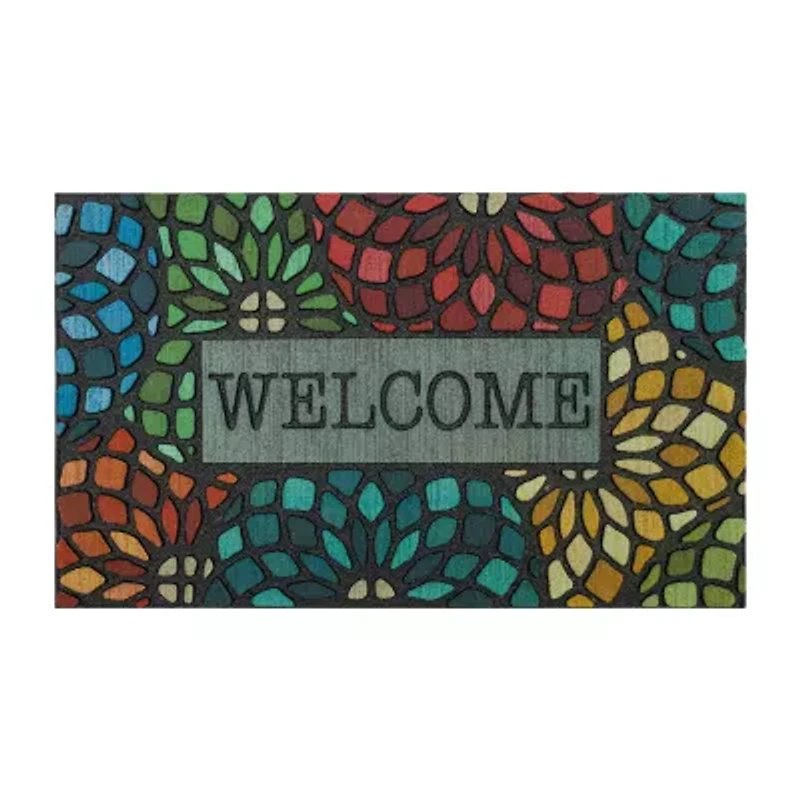 Mohawk Home Recycled Rubber Floret Outdoor Rectangular Doormat