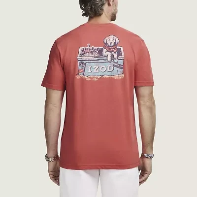 IZOD Saltwater Soft Wash Mens Crew Neck Short Sleeve Classic Fit Graphic T-Shirt