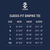 IZOD Saltwater Soft Wash Mens Crew Neck Short Sleeve Classic Fit Graphic T-Shirt