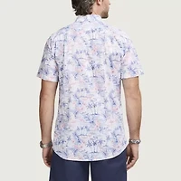 IZOD Dockside Chambray Mens Short Sleeve Regular Fit Button-Down Shirt