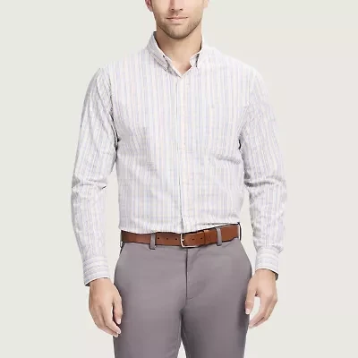 IZOD Performance Comfort Mens Long Sleeve Classic Fit Button-Down Shirt