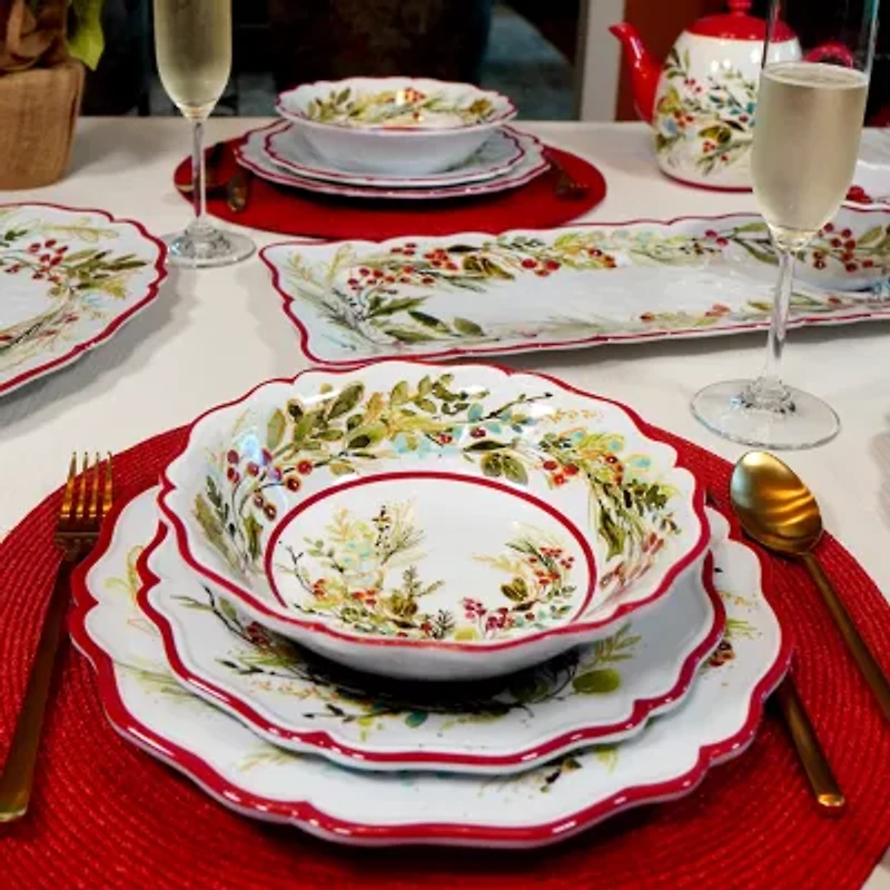 Certified International Christmas Gatherings 4-pc. Earthenware Ice Cream Bowl