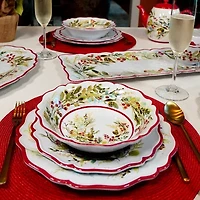 Certified International Christmas Gatherings 4-pc. Earthenware Ice Cream Bowl