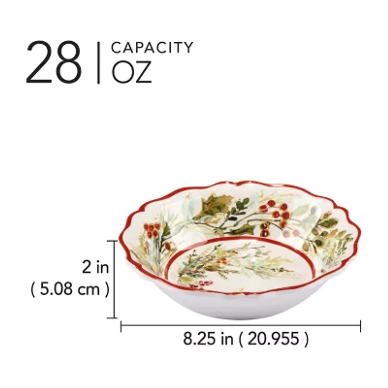 Certified International Christmas Gatherings 4-pc. Earthenware Ice Cream Bowl