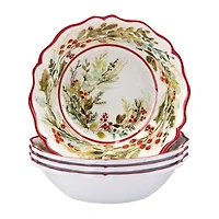 Certified International Christmas Gatherings 4-pc. Earthenware Ice Cream Bowl