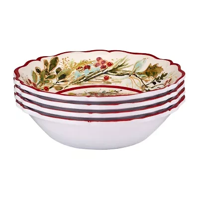 Certified International Christmas Gatherings 4-pc. Earthenware Ice Cream Bowl
