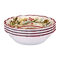 Certified International Christmas Gatherings 4-pc. Earthenware Ice Cream Bowl