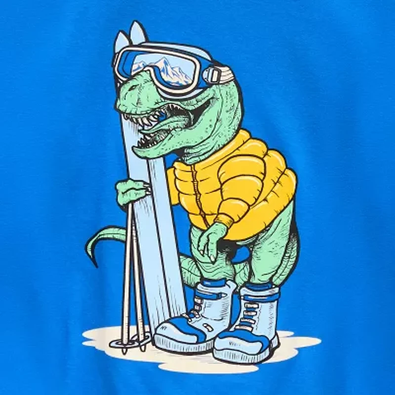 Thereabouts Little & Big Kid Boys Crew Neck Long Sleeve Regular Fit Graphic T-Shirt