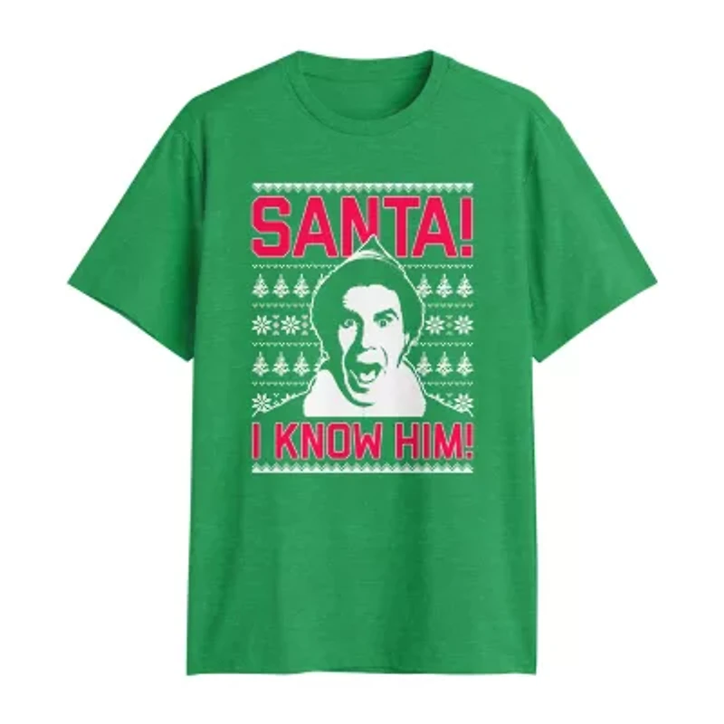 Mens Crew Neck Short Sleeve Classic Fit ELF Big and Tall Graphic T-Shirt