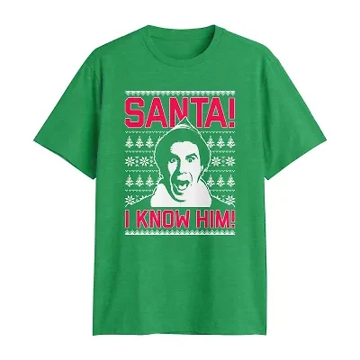 Mens Crew Neck Short Sleeve Classic Fit ELF Big and Tall Graphic T-Shirt