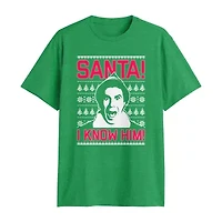 Mens Crew Neck Short Sleeve Classic Fit ELF Big and Tall Graphic T-Shirt