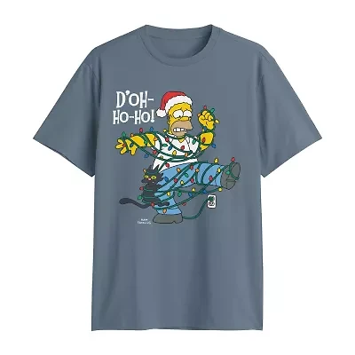 Mens Crew Neck Short Sleeve Classic Fit The Simpsons Big and Tall Graphic T-Shirt