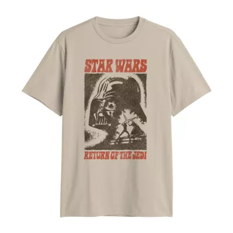 Mens Crew Neck Short Sleeve Classic Fit Star Wars Big and Tall Graphic T-Shirt