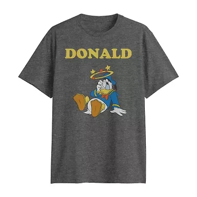 Mens Crew Neck Short Sleeve Classic Fit Donald Duck Big and Tall Graphic T-Shirt