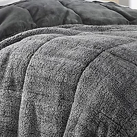 North Pole Trading Co. Solid Faux Mink To Sherpa Reversible Comforter