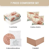Stratford Park Jassie Floral 7-pc. Easy Care Comforter Set