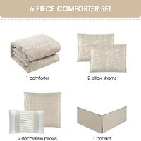 Stratford Park Dayla Leaves Comforter Set 6-pc. Easy Care
