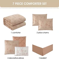 Stratford Park Keila Floral 7-pc. Easy Care Comforter Set