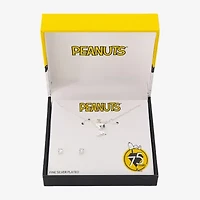 Womens Cubic Zirconia 10K Rose Gold Pure Silver Over Brass Peanuts Snoopy 2-pc. Jewelry Set