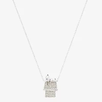 Womens Crystal Pure Silver Over Brass 16 Inch Pendant Necklace