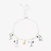 Womens 10K Gold Over Brass Peanuts Snoopy Bolo Bracelet